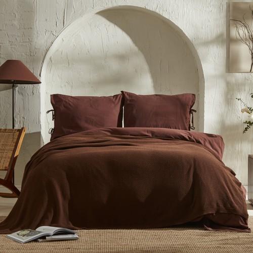 Одеяло Karaca Home 4 Element Ateş двойное трикотажное, темно-коричневое